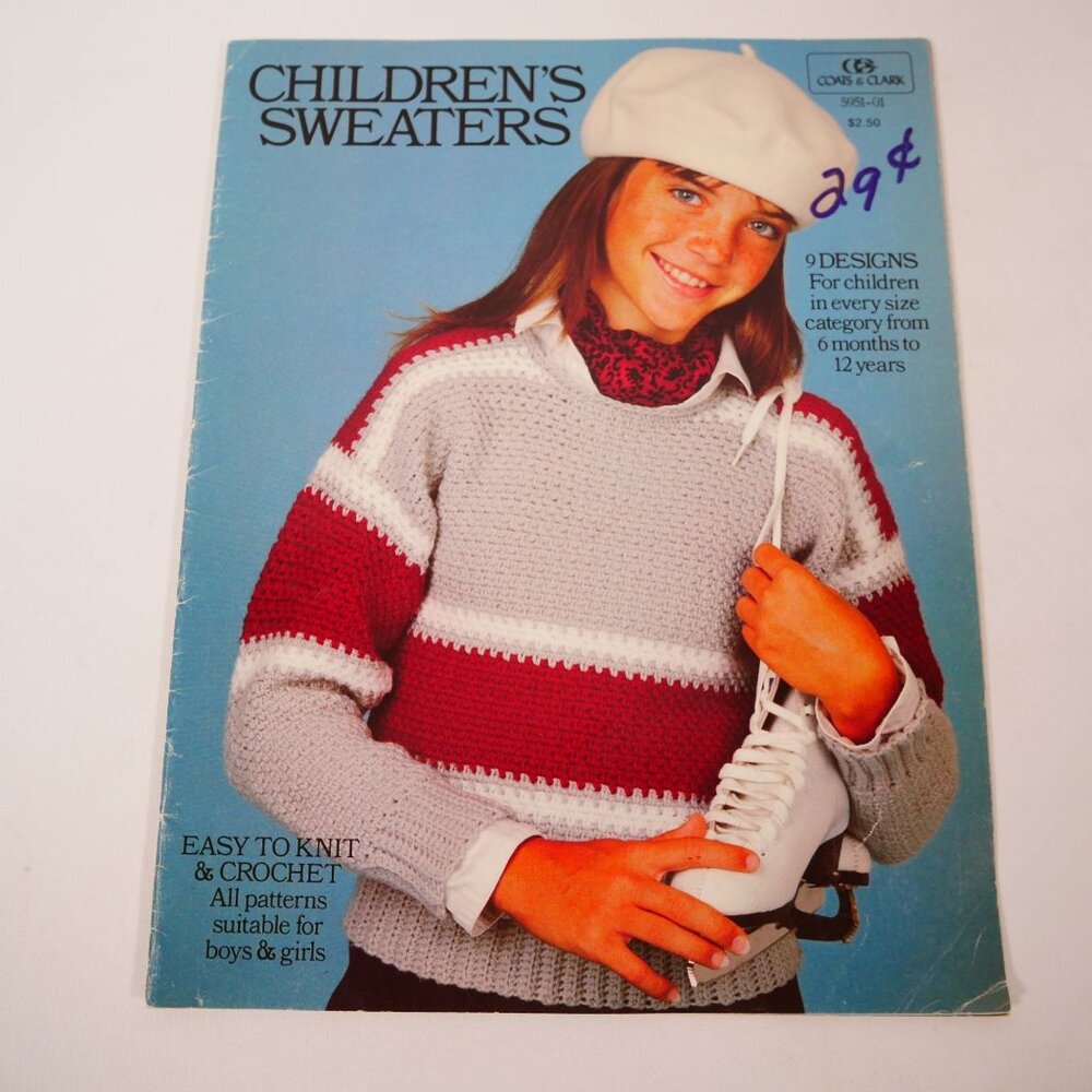 Vintage Craft Book Lot Of 9 Afghans Sweaters Needlework 1950s-80s - Picture 13 of 16